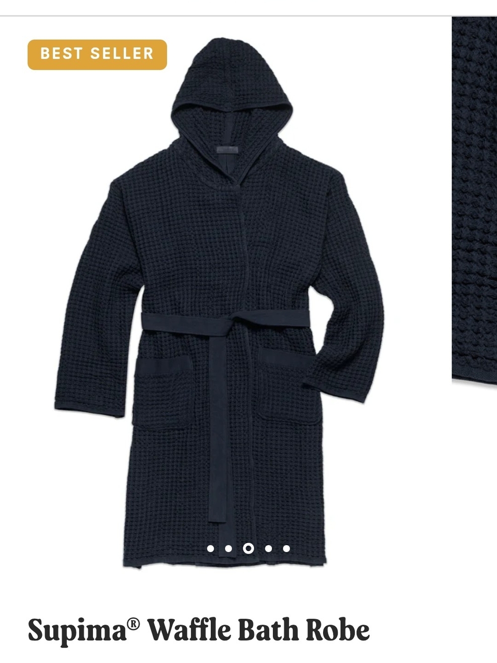 Onsen + Uncrate Black Luxury Supima® Waffle Bath Robe